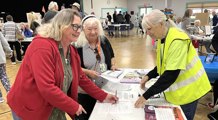 Trailer Estates CERT Director and CERT Instructor Laura Freese at the Activity Fair January 11, 2025