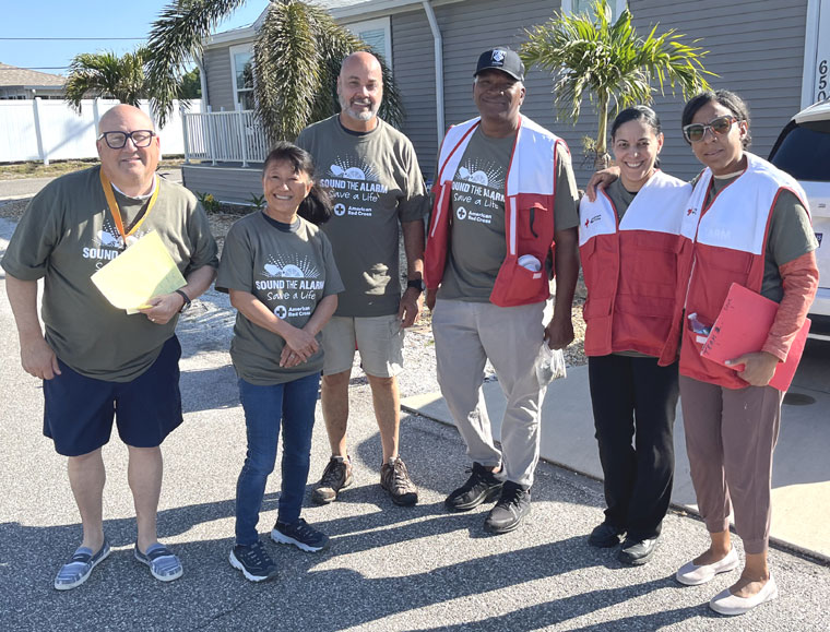 The American Red Cross installs smoke alarms in Trailer Estates homes on March 15, 2025