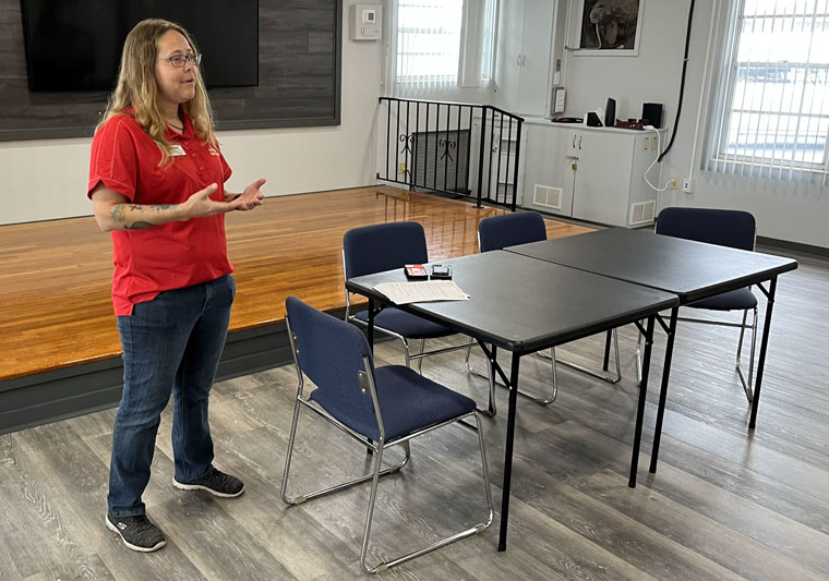 Sam Samples of American Red Cross presents its programs on February 19, 2025